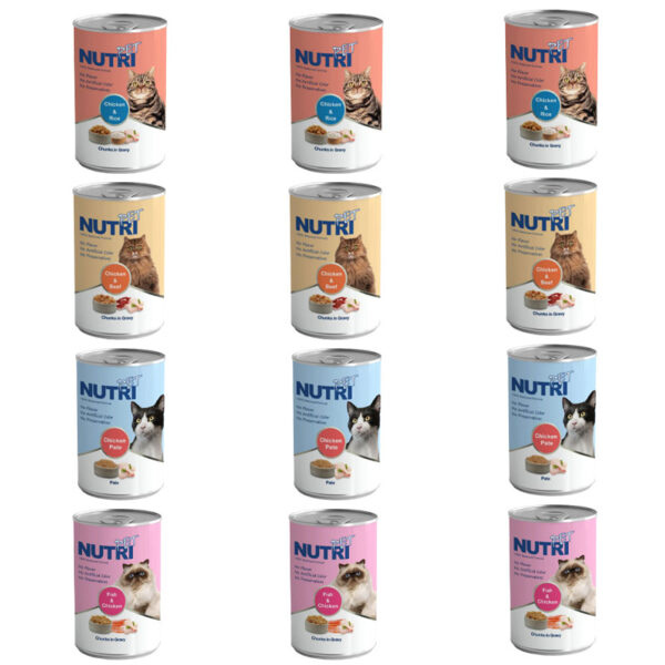 کنسرو غذای گربه نوتری پت مدل New وزن 425 گرم بسته 12 عددی