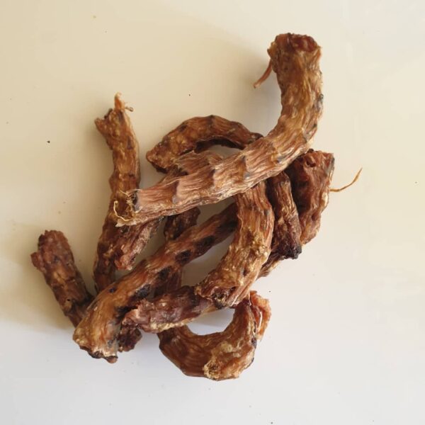 تشویقی و مکمل غذایی سگ ابیش مدل گردن خشک شده مرغ وزن 100 گرم