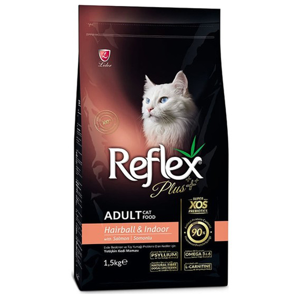 غذای خشک گربه رفلکس پلاس مدل Hairball & Indoor وزن 1.5 کیلوگرم