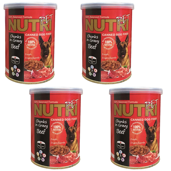کنسرو غذای سگ نوتری پت مدل Beef in Gravy وزن 1700 گرم بسته 4 عددی