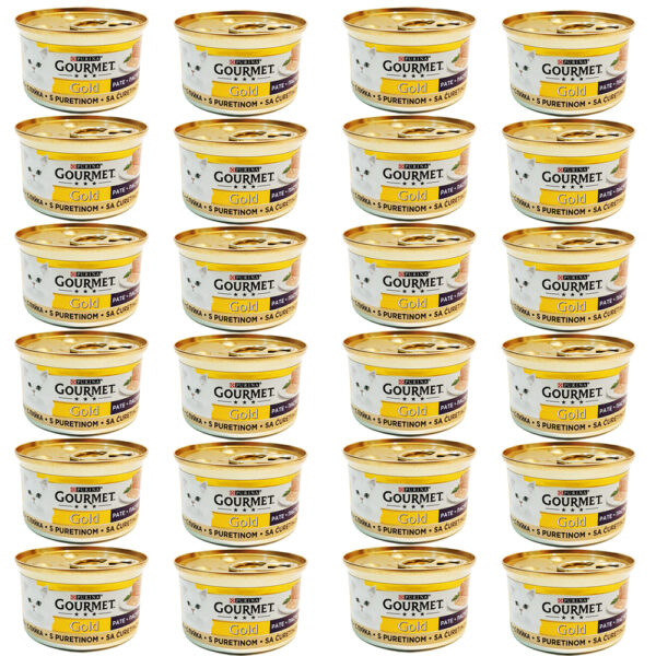 کنسرو گربه گورمت مدل پته گوشت بوقلمون وزن 85 گرم بسته 24 عددی