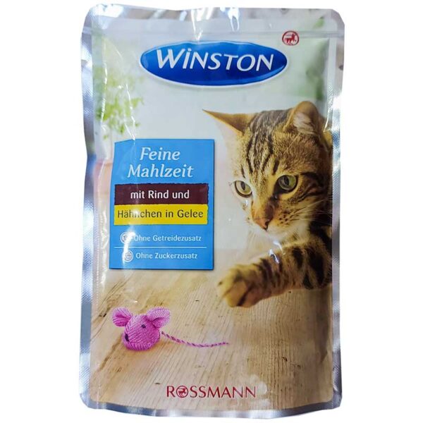 پوچ گربه وینستون مدل mit Rind وزن 100 گرم