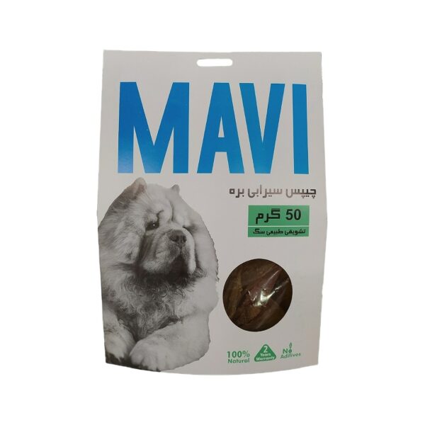 تشویقی سگ ماوی مدل چیپس سیرابی بره وزن 50 گرم