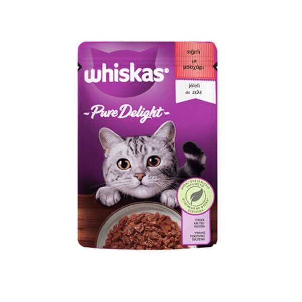 پوچ گربه ویسکاس مدل گوشت گاو وزن 85 گرم پوچ گربه ویسکاس مدل گوشت گاو وزن 85 گرم