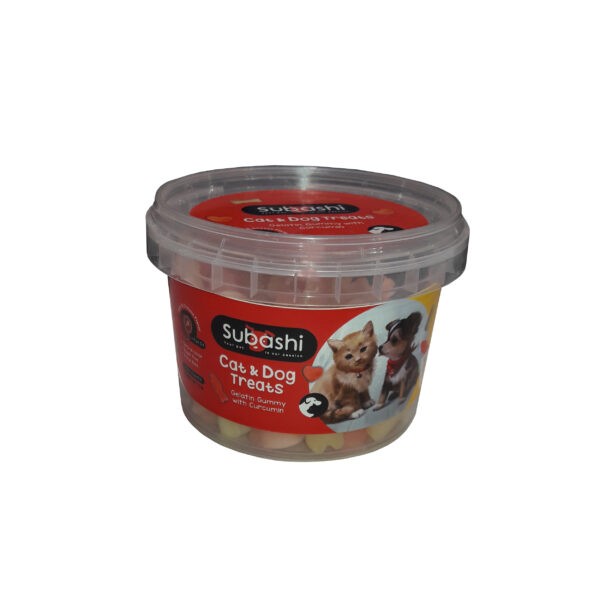 تشویقی سگ و گربه سوباشی مدل پاستیل گوشت و پنیری کد TBZ01 وزن 100 گرم