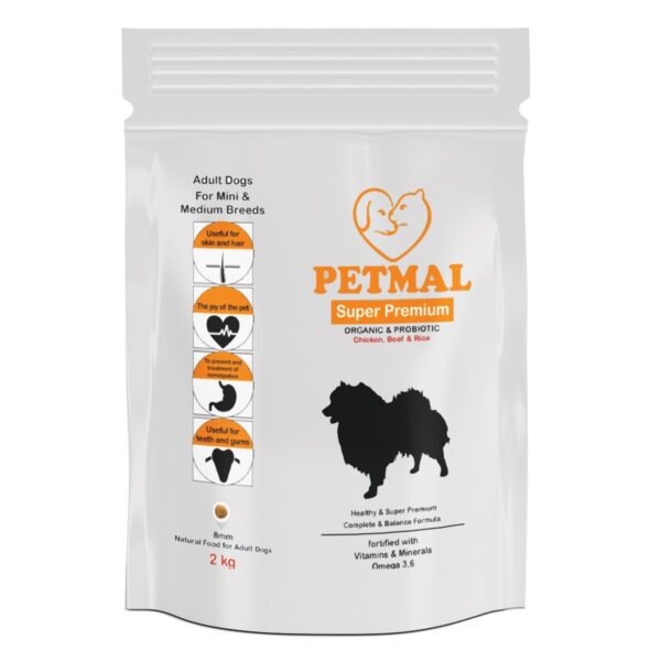 غذای خشک سگ پتمال مدل سوپرپرمیوم Chicken and Beef وزن 2 کیلوگرم