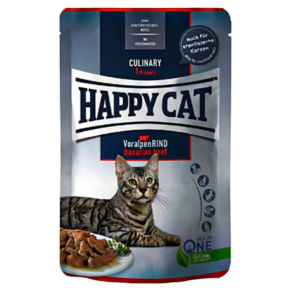 پوچ گربه هپی کت مدل گوشت وزن 85 گرم