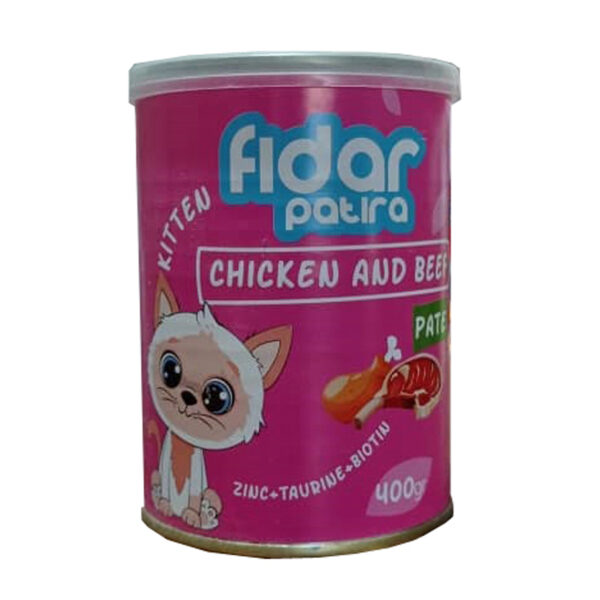 کنسرو بچه گربه فیدار پاتیرا مدل مرغ و گوشت وزن 400 گرم