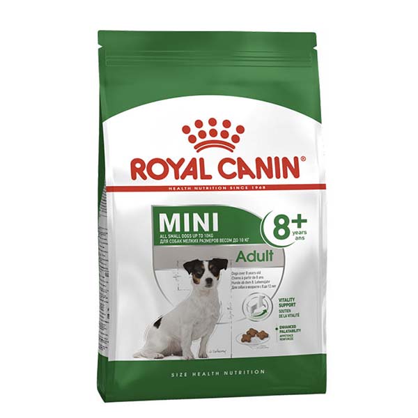 غذا خشک سگ رویال کنین مدل mini adult +8 وزن 2 کیلوگرم