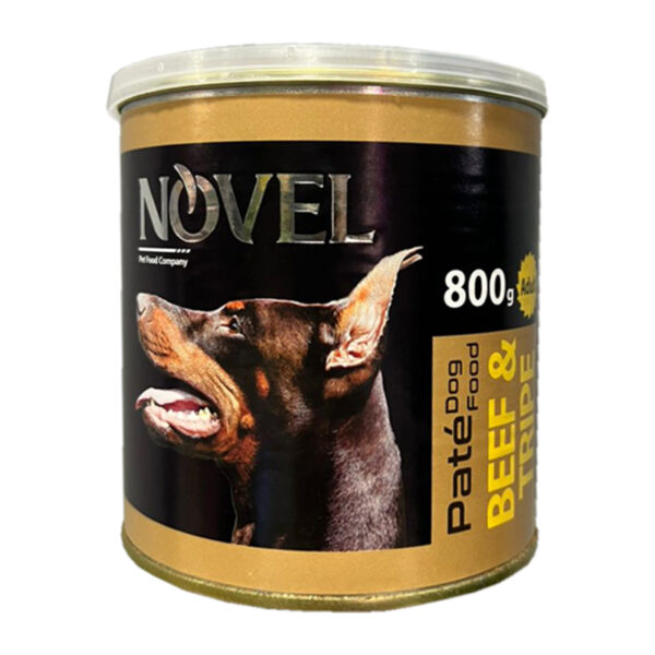 کنسرو غذای سگ نوول لوکس مدل BeefTripe وزن 800 گرم