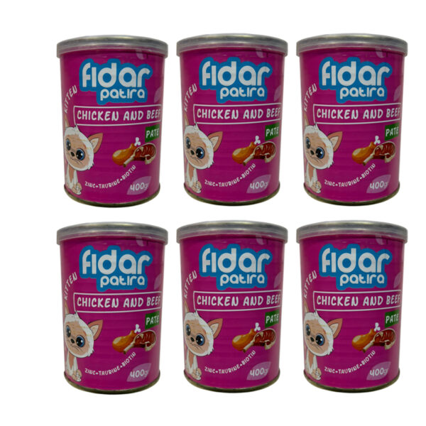 کنسرو بچه گربه فیدار پاتیرا مدل Kitten وزن 400 گرم بسته 6 عددی