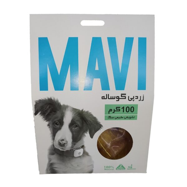 تشویقی سگ ماوی مدل زردپی چیپسی گاو وزن 100 گرم