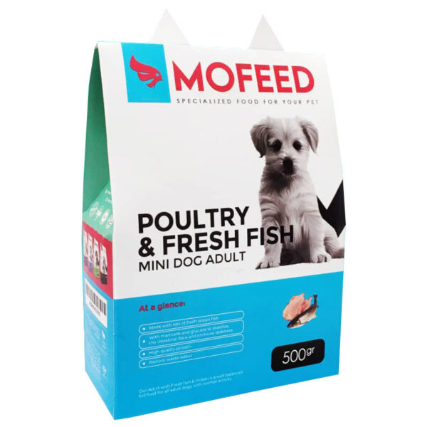 غذای خشک سگ مفید مدل مینی ادالت Poultry&Fish وزن 500 گرم