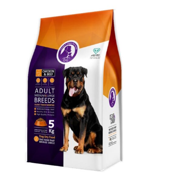 غذای خشک سگ بالغ سزار و کندی مدل Adult Medium & Large وزن 5 کیلوگرم