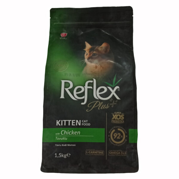 غذای خشک بچه گربه رفلکس مدل Chicken_1500 وزن 1.5 کیلوگرم