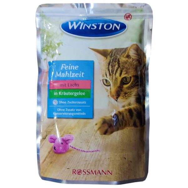 پوچ گربه وینستون مدل Mit Lachs وزن 100 گرم