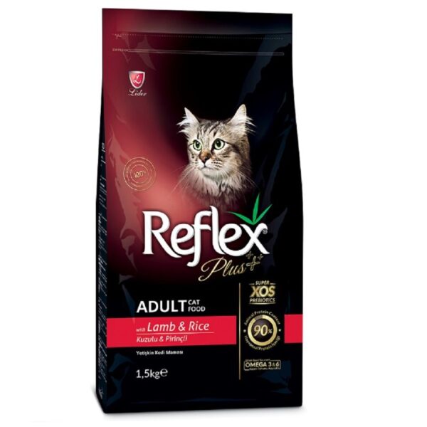 غذای خشک گربه رفلکس پلاس مدل lamb & rice وزن 1.5 کیلوگرم