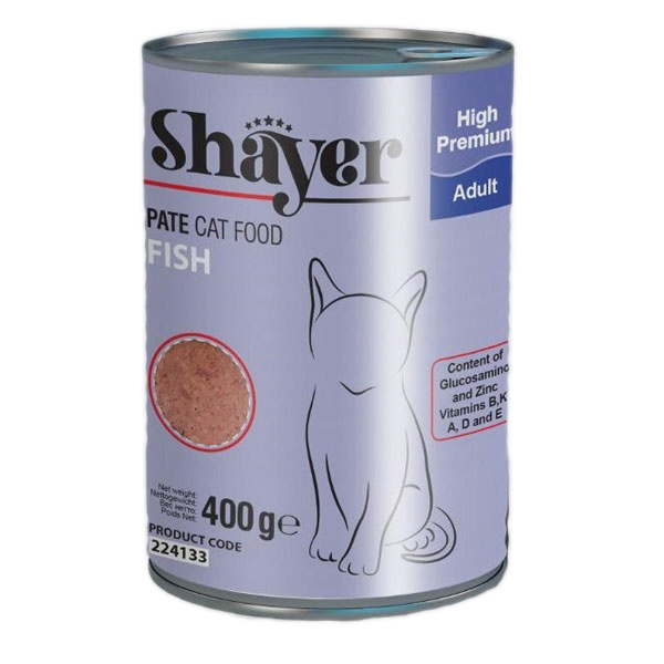 کنسرو غذای گربه شایر مدل ماهی وزن 400 گرم