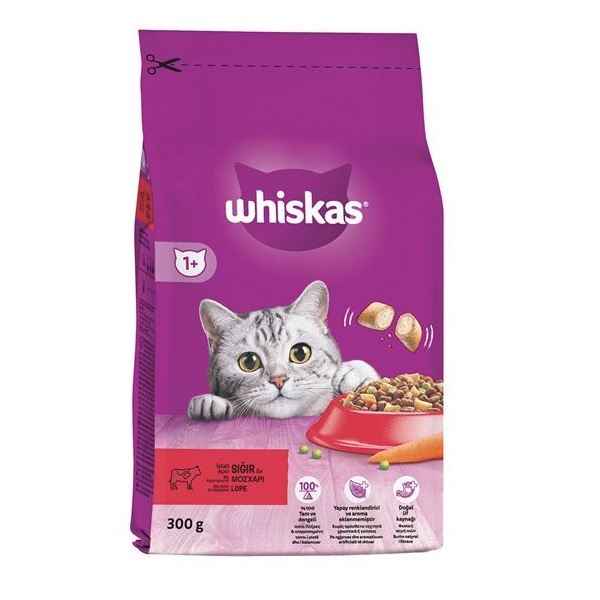 غذای خشک گربه ویسکاس مدل طعم گوشت گاو وزن 300 گرم