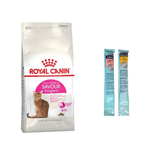 غذا خشک گربه رویال کنین مدل Savour Exigent وزن 2 کیلوگرم به همراه بستنی