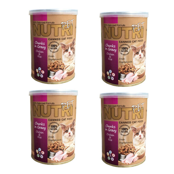 کنسرو غذای گربه نوتری پت مدل Chicken&Rice وزن 425 گرم بسته 4 عددی