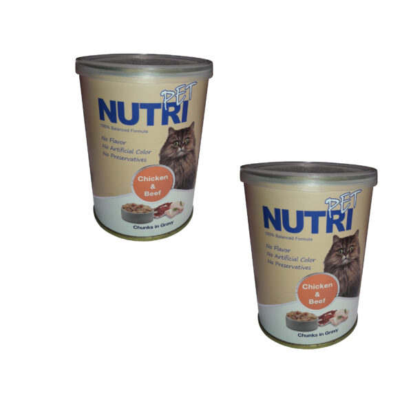کنسرو گربه نوتری پت مدل چانک مرغ و گوشت وزن 850 گرم مجموعه 2 عددی